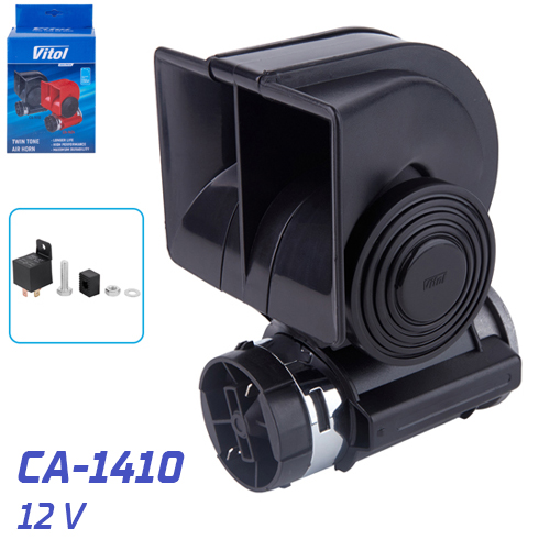 Сигнал пневматичний VITOL CA-1410 двотональний 12V чорний
