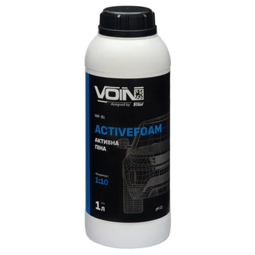 Активна піна VOIN ActiveFoam VAF-81 для безконтактного миття авто 1 л pH 11 — фронтальний вигляд пляшки