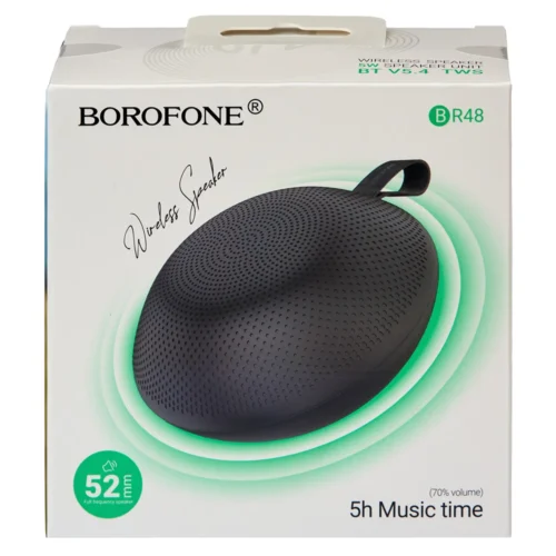 Bluetooth-колонка BOROFONE BR48BK 52 мм Bluetooth 5.4 — фронтальний вигляд фірмової упаковки