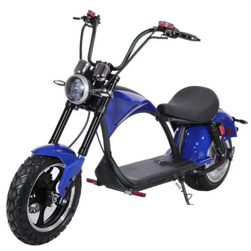 Електроскутер Chopper 2000W 60V 12Ah синій (R804-M3P/2000Bl) — загальний вигляд спереду під кутом
