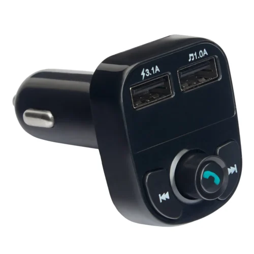 FM-модулятор VOIN W-3308 Bluetooth 5.0 — фронтальний вигляд із кнопкою Hands-free