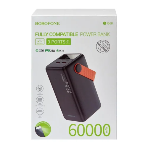 Передня сторона упаковки повербанка Borofone BJ66B 60000 mAh 22.5W PD20W
