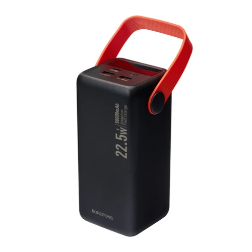 Повербанк Borofone BJ66A 50000 mAh з помаранчевим ремінцем і швидкою зарядкою 22.5W