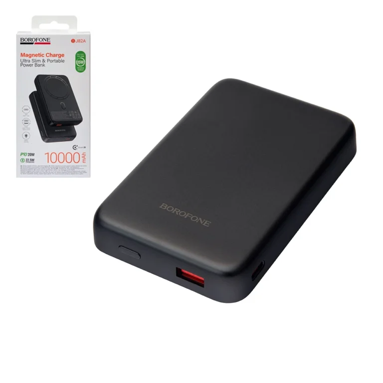 Повербанк Borofone BJ82A 10000 mAh з магнітною бездротовою зарядкою та PD 20W чорний