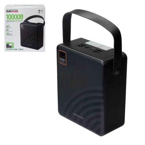 Повербанк Borofone BJ85 100000 mAh з LED-дисплеєм, ліхтариком і швидкою зарядкою 22.5W PD20W