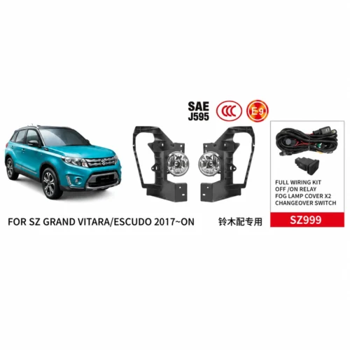 Комплект протитуманних фар DLAA SZ-999 для Suzuki Vitara 2017+, лампи H11 12V 55W, кріплення та проводка
