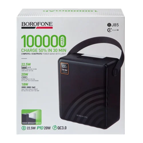 Передня сторона упаковки повербанка Borofone BJ85 100000 mAh 22.5W PD20W