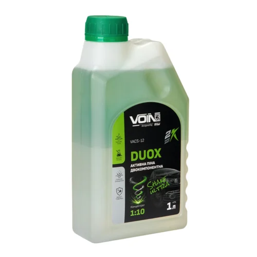 Активна піна Voin DUOX VACS-12, 1 л — флакон під кутом з фронтальною етикеткою