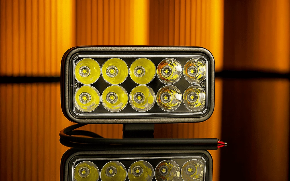 Фара робоча Pulso WLP-24S4 LED 24W 6000K IP68 — загальний вигляд на декоративному живому фоні