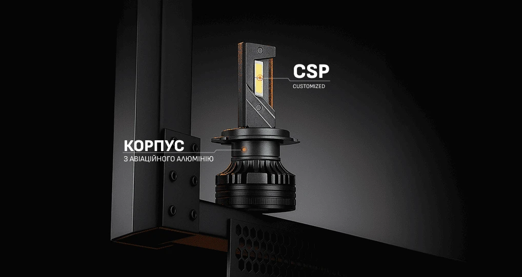 LED-лампа Pulso LC7 H4 з CSP-світлодіодами та корпусом з авіаційного алюмінію