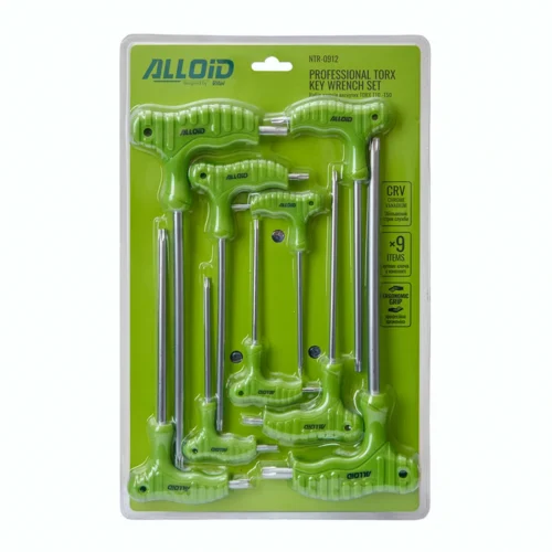 Набір ключів TORX Alloid NTR-0912, 9 предметів T10–T50 у заводській блістерній упаковці, загальний вигляд