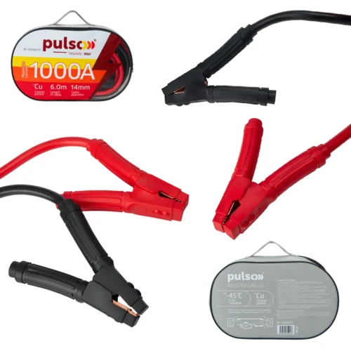 Пускові проводи Pulso BC-100060-P 1000А, 6 м, до −45°C — комплект із затискачами та чохлом