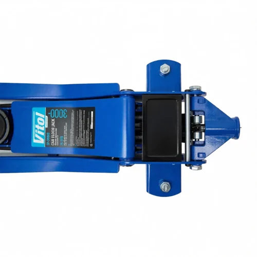 Домкрат VITOL DP-30500 3 т — вигляд зверху на підхватну платформу та гідравлічний механізм