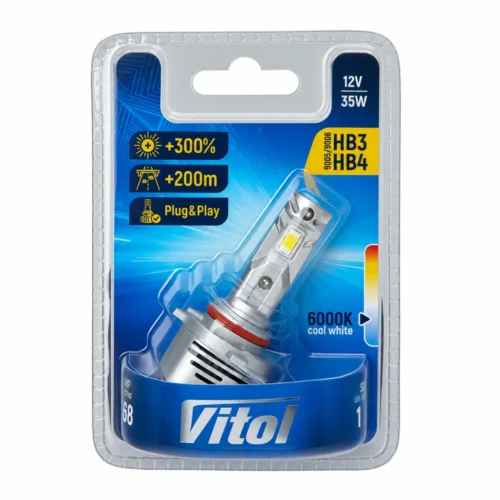 LED-лампа VITOL LV1-HB3/HB4 CSP 3570 35W 6000K — оригінальна упаковка VITOL