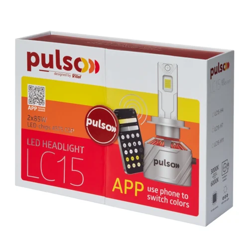 LED-лампи PULSO LC15-H11 H11 2×85 Вт, 17000 Лм — фірмова упаковка з підтримкою Bluetooth APP