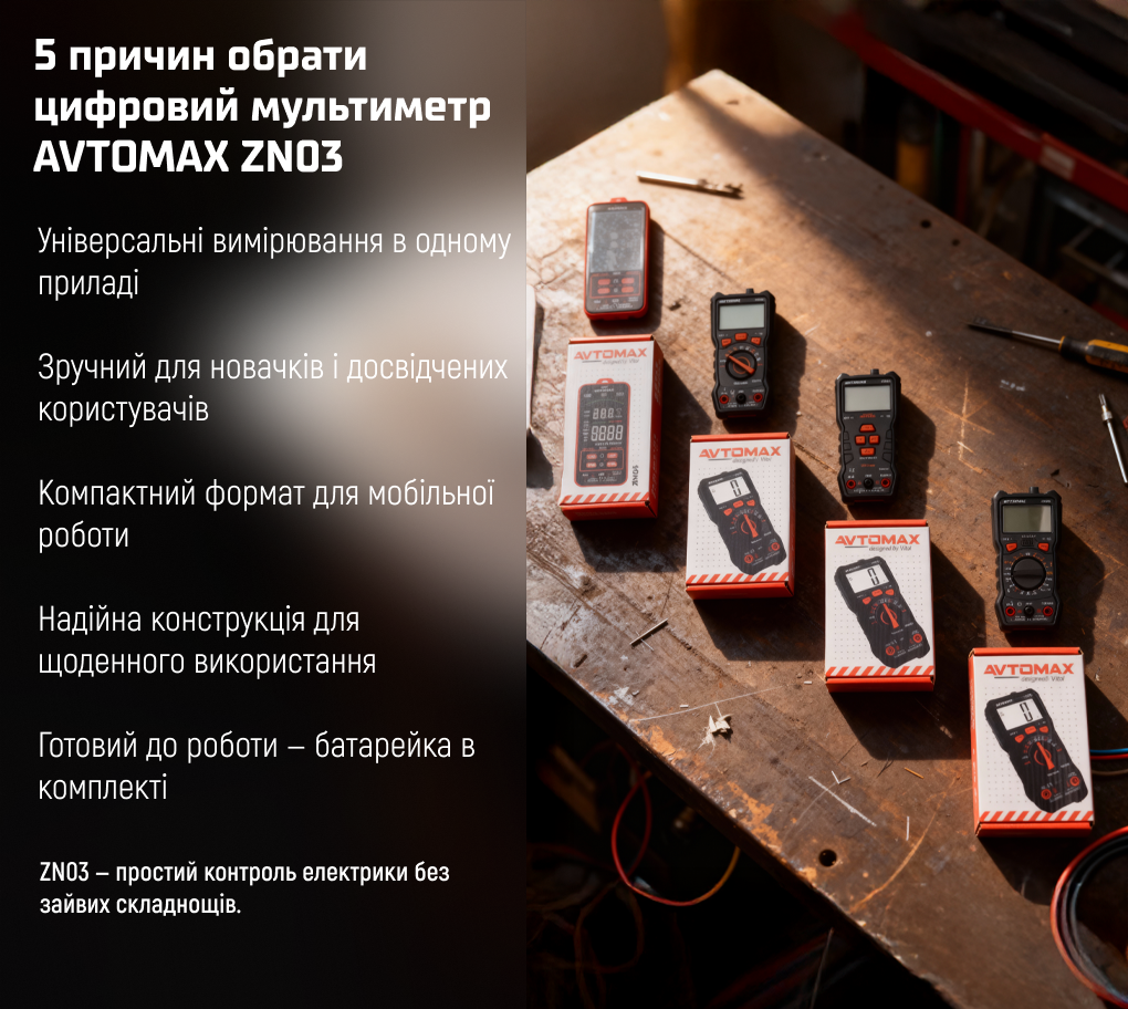 Цифровий мультиметр AVTOMAX ZN03 — 5 причин обрати модель для роботи та побуту