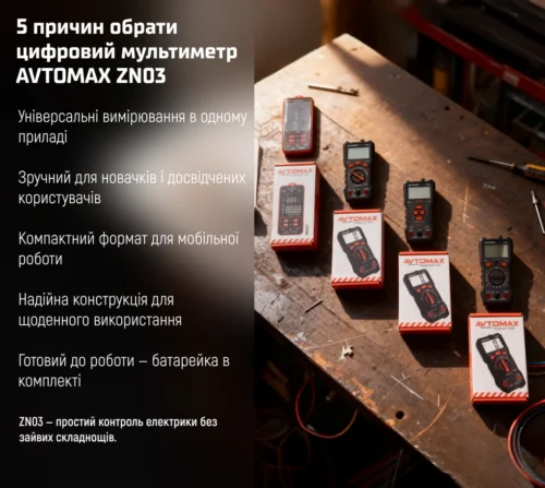 Цифровий мультиметр AVTOMAX ZN03 6000 counts True RMS — 5 причин обрати модель