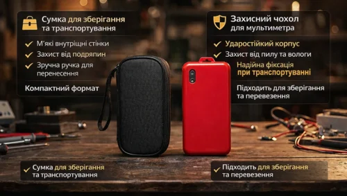 Цифровий мультиметр AVTOMAX ZN03 із захисним корпусом та сумкою для зберігання