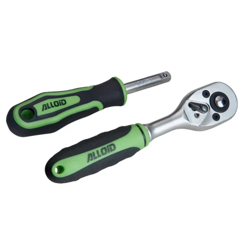 Тріскачка та викруткова рукоятка Alloid NG-2038P 1/4" із зеленими прогумованими ручками