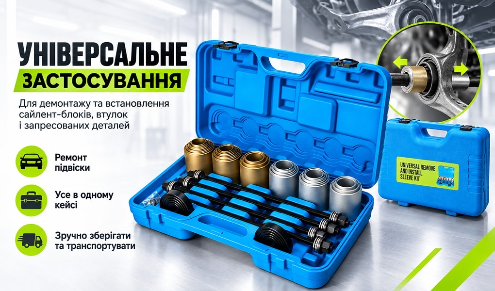 Знімач сайлент-блоків Alloid SO-4803B для демонтажу й встановлення сайлент-блоків, втулок та запресованих деталей